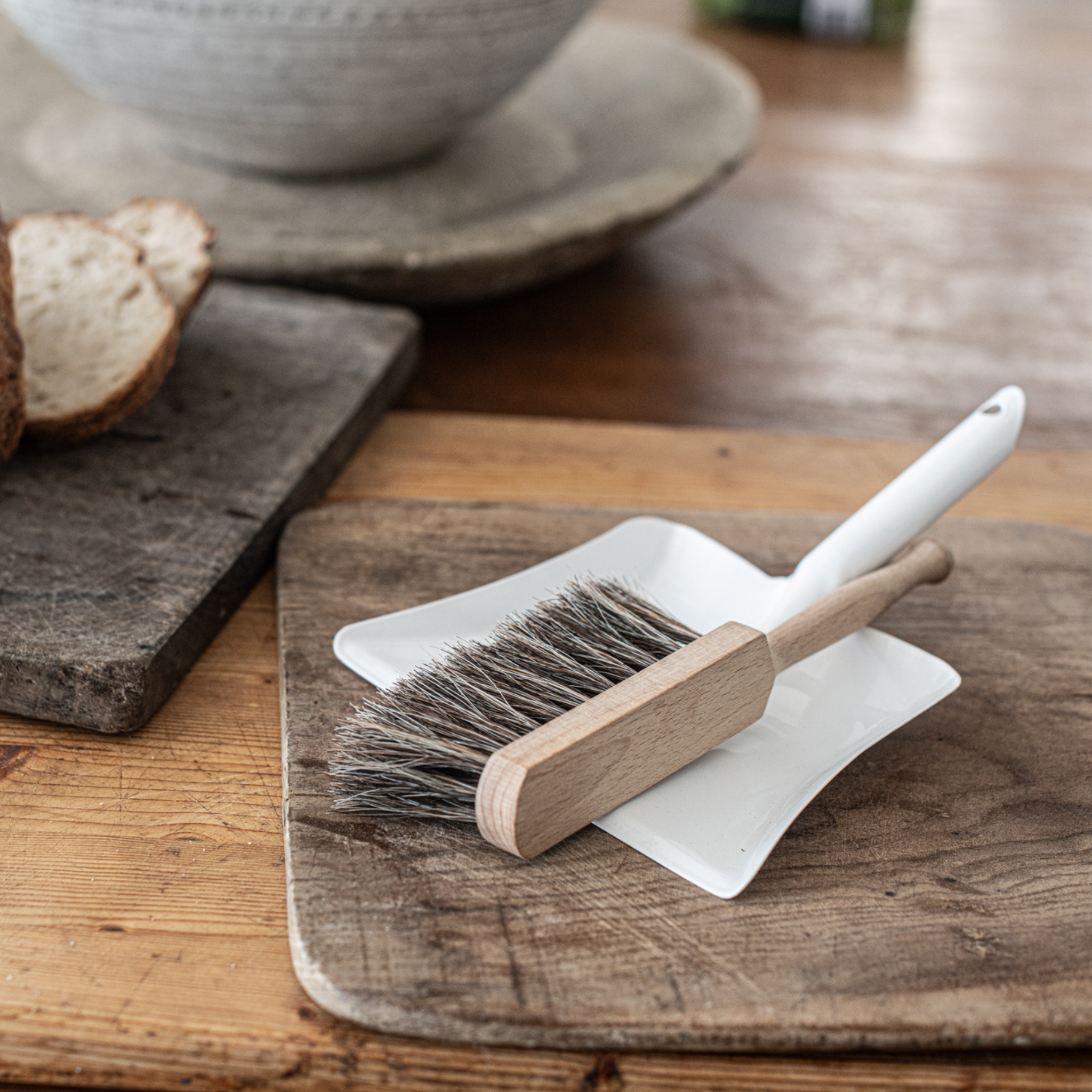 Children's Kellerbürsten dustpan and brush set, made from eco-friendly materials with a sturdy wooden handle and soft bristles, perfect for little ones learning to tidy up with ease