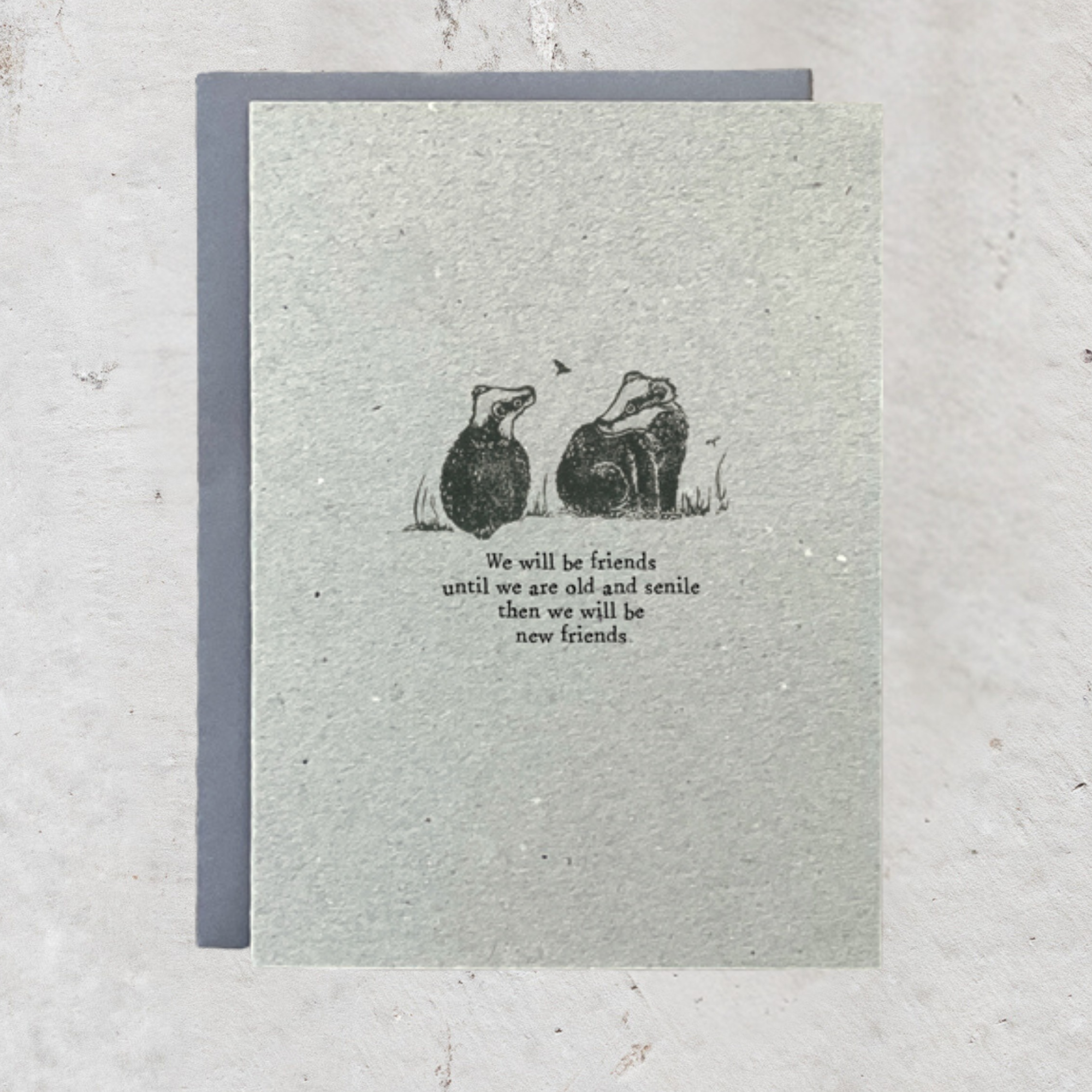 Handmade recycled paper gift cards with block-printed designs
