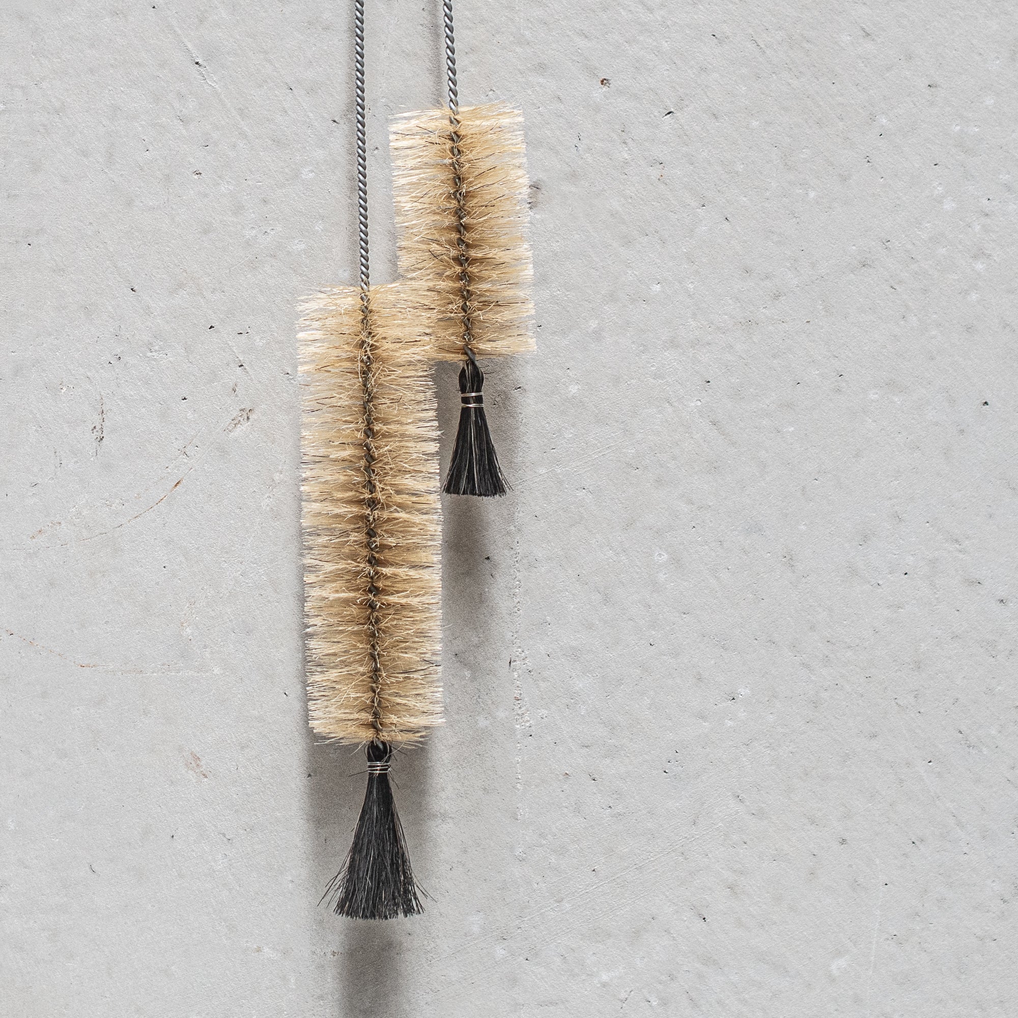 German-made natural fibre bottle brushes, crafted with eco-friendly bristles and a sturdy handle, perfect for cleaning bottles, jars, and narrow containers with ease