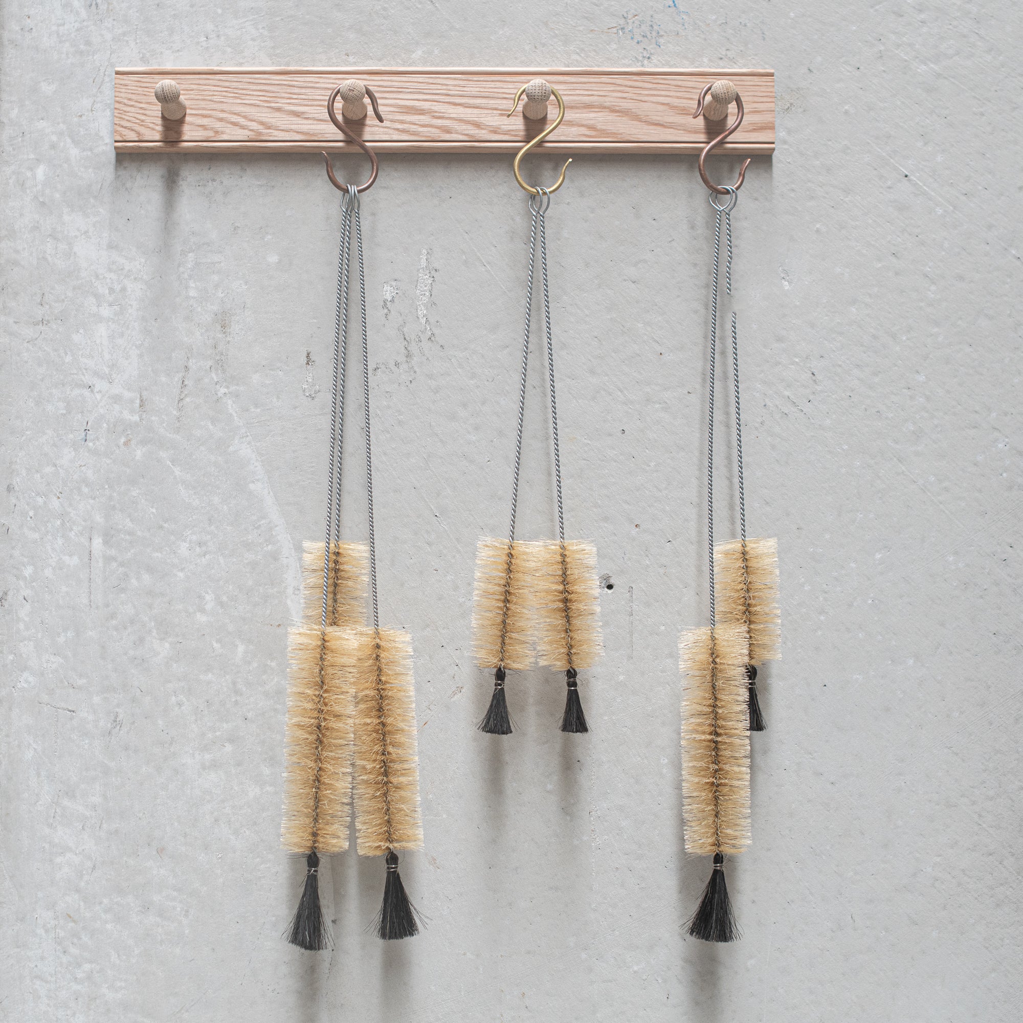 German-made natural fibre bottle brushes, crafted with eco-friendly bristles and a sturdy handle, perfect for cleaning bottles, jars, and narrow containers with ease