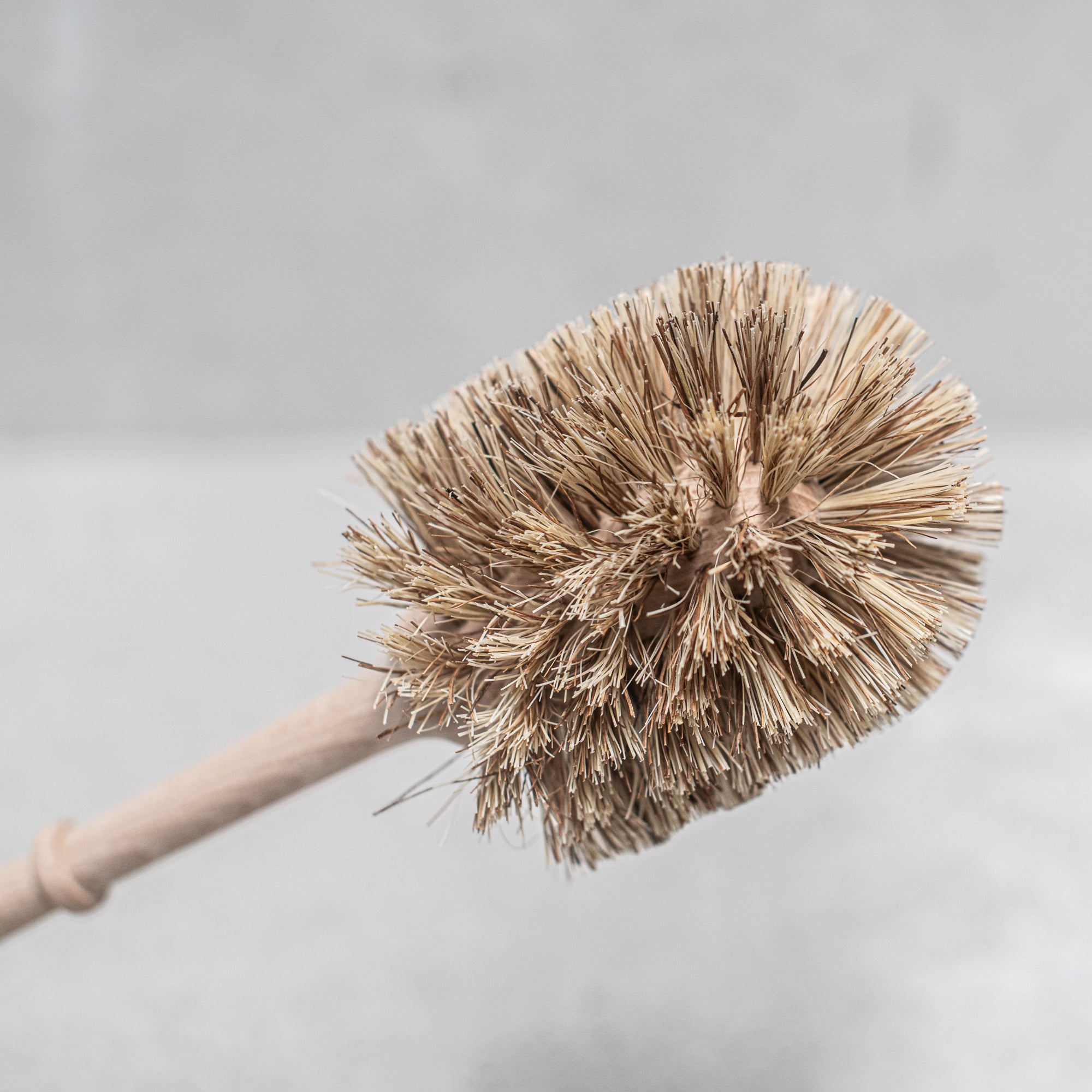 Heaven in Earth (HIE) wooden toilet brush, vegan-friendly, crafted by Kellerbürsten, Germany. Featuring a smooth wooden handle and durable, plant-based bristles, this eco-conscious brush offers an effective and sustainable cleaning solution while maintaining a minimalist, stylish design