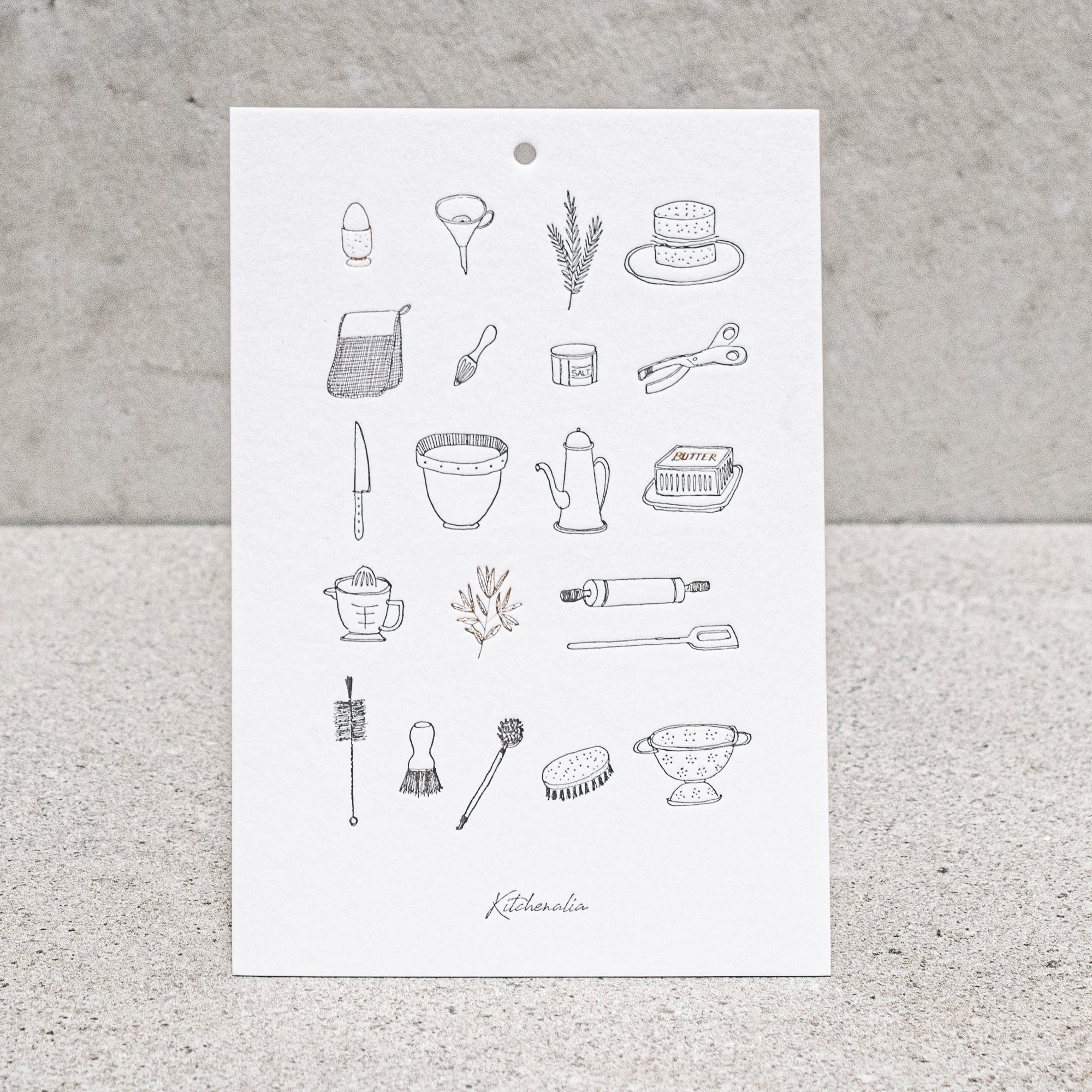 Letterpress card kitchenalia