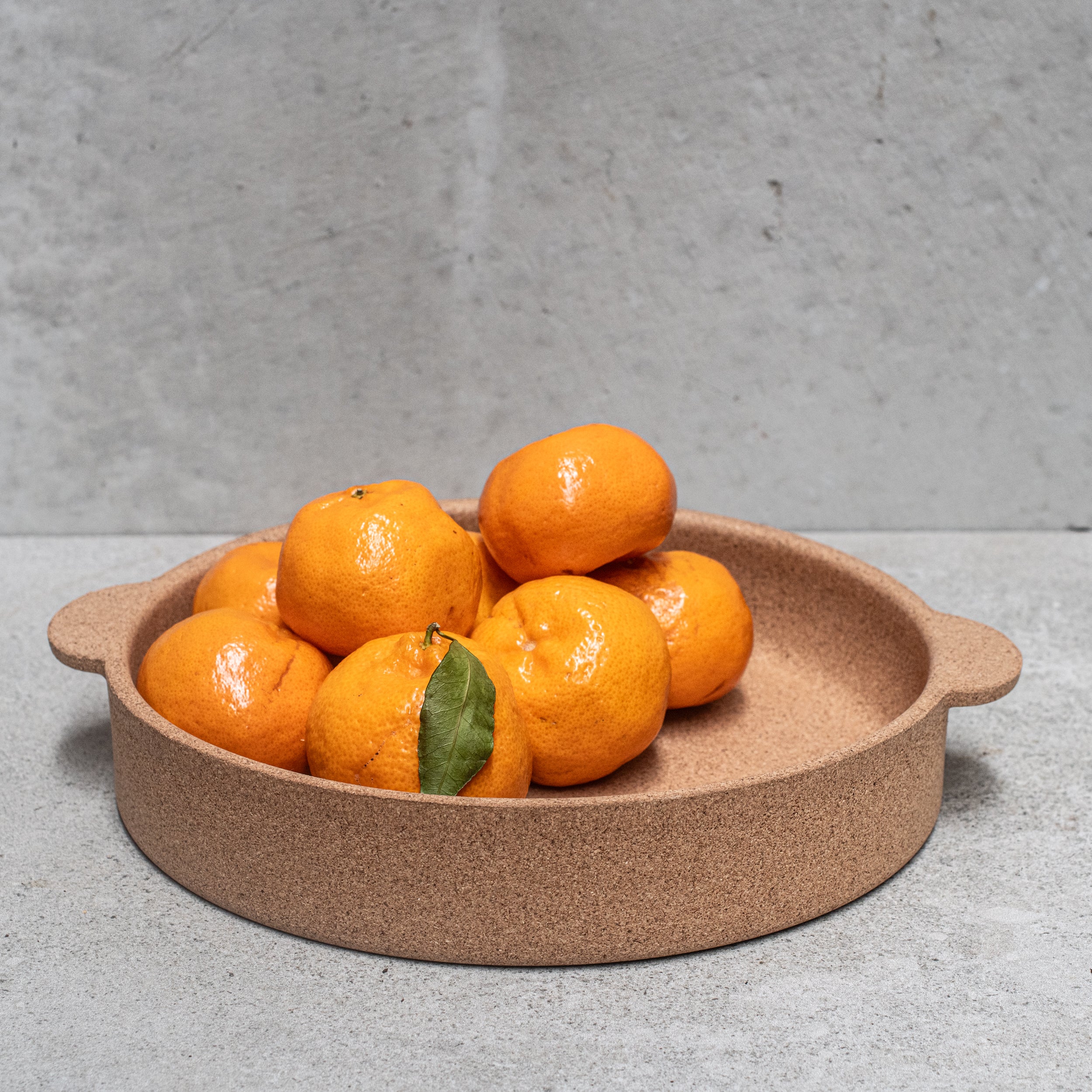 Heaven In Earth (HIE) Portuguese round sustainable cork bowl, crafted from eco-friendly cork with a smooth, natural finish, perfect for serving snacks or as a unique, sustainable decorative piece