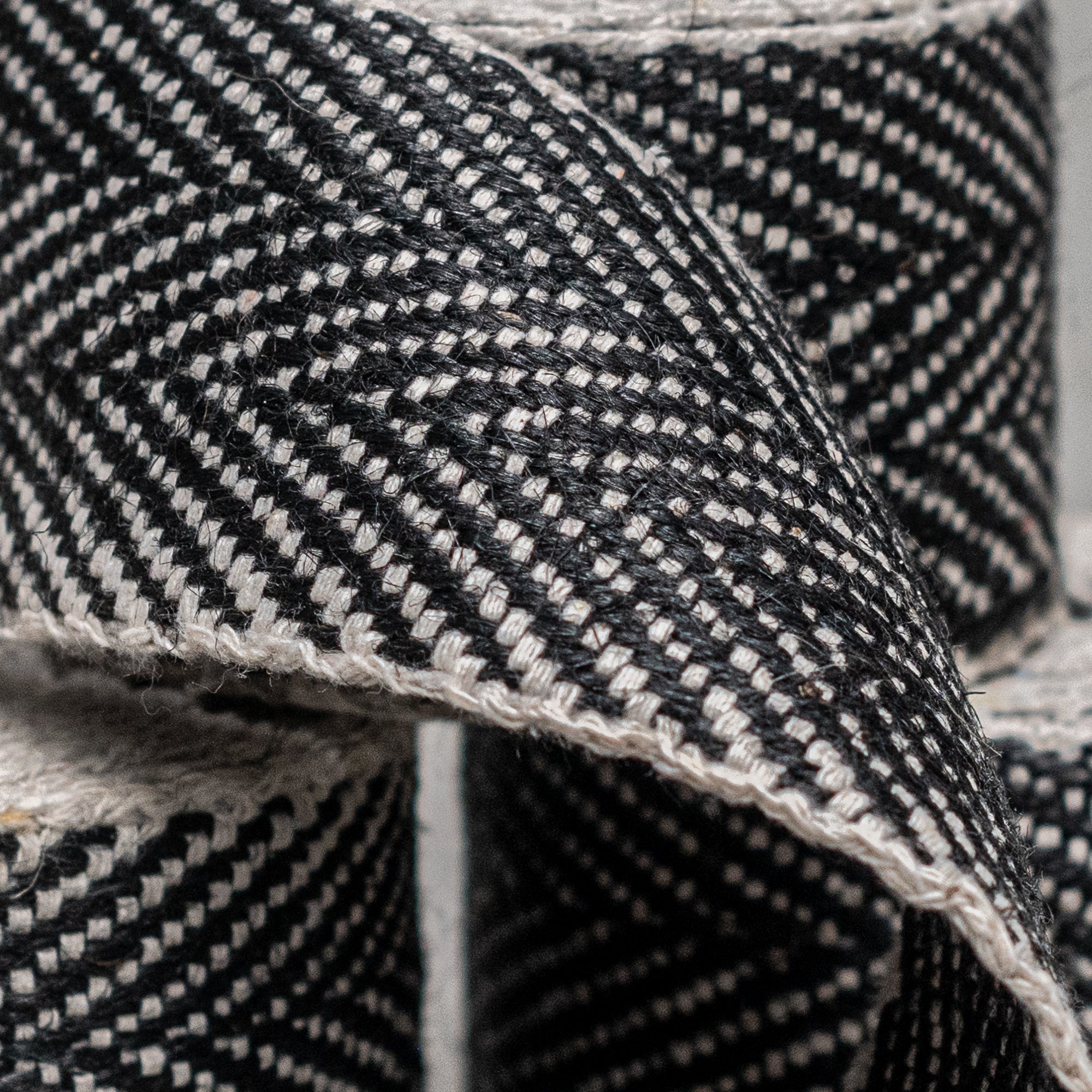 Jute webbing black herringbone