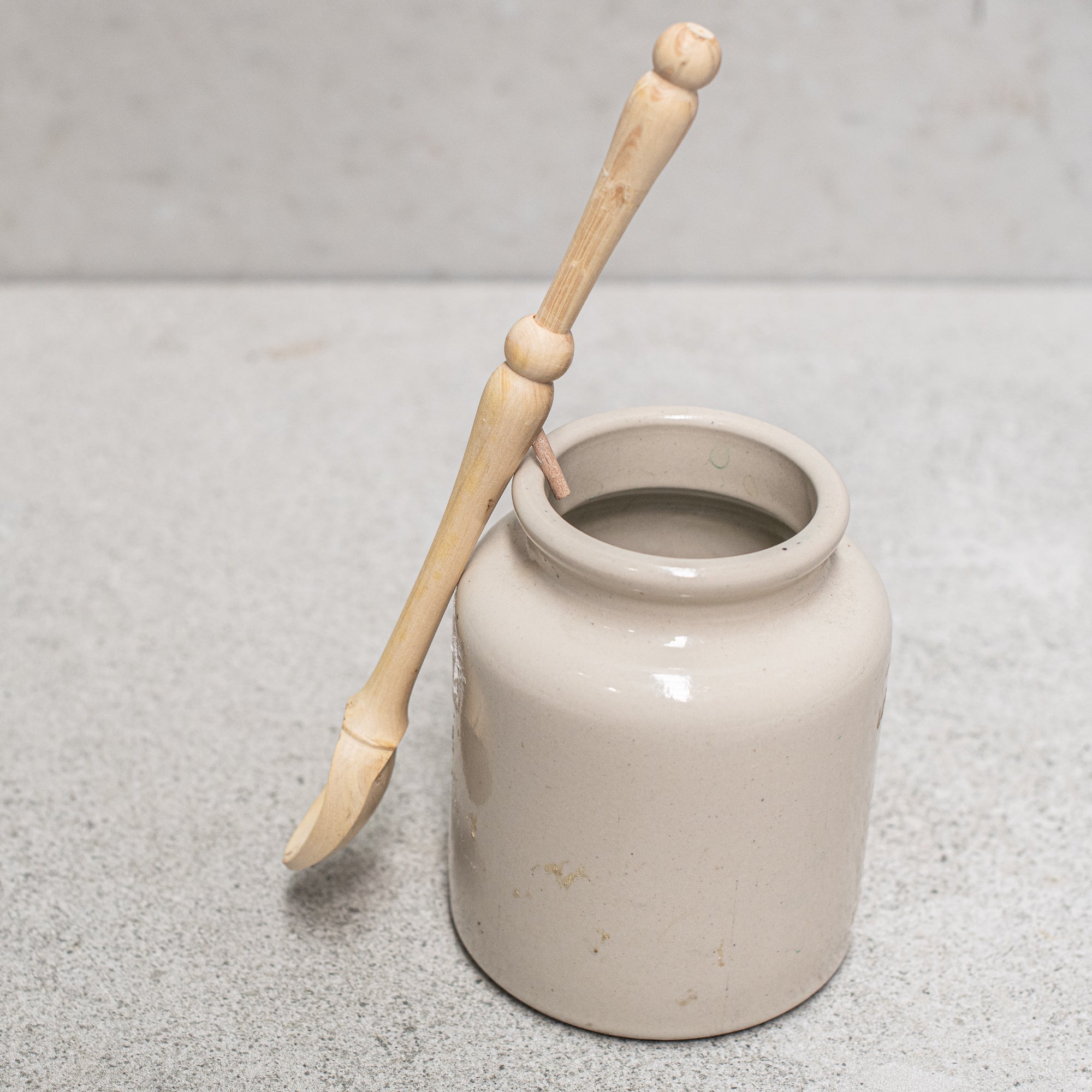 French boxwood jam spoon, handcrafted from smooth boxwood, designed with a long handle for easy stirring and serving of jam, combining elegance with functionality