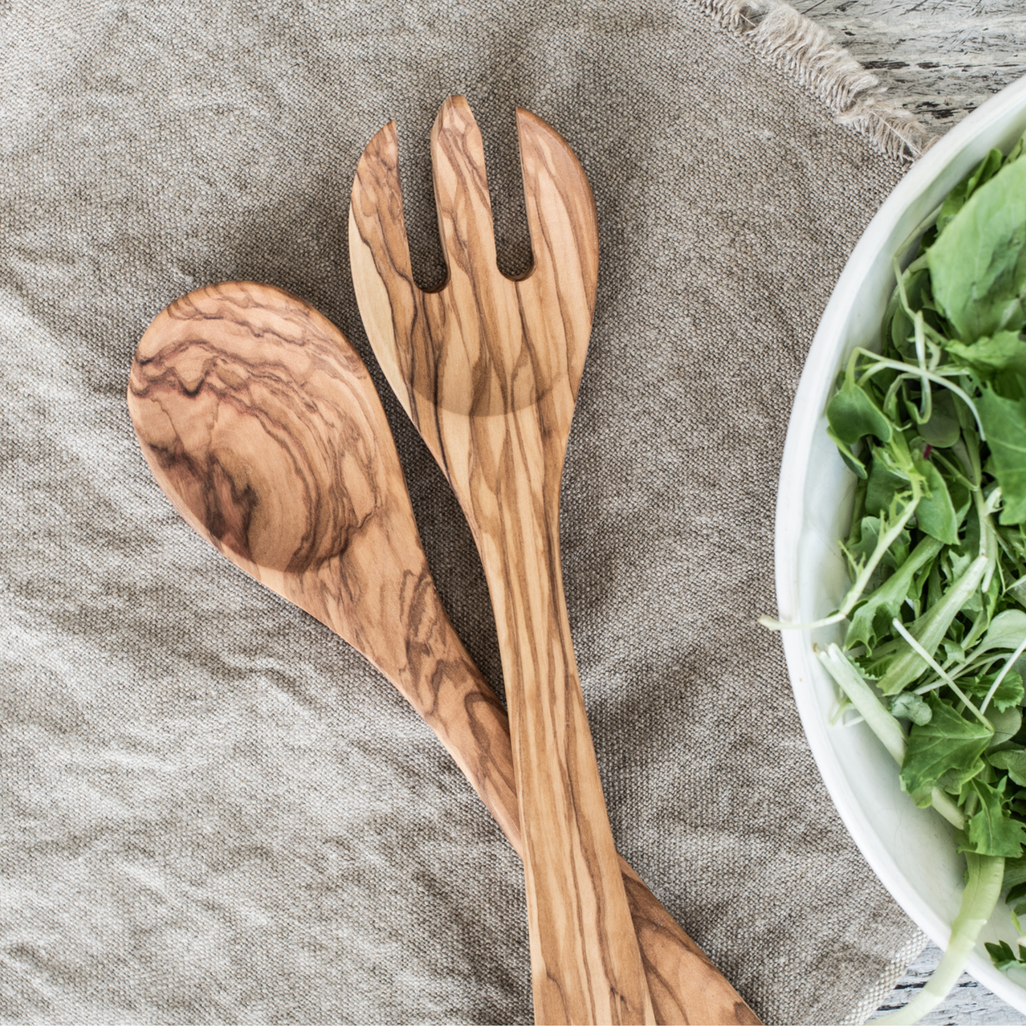 Salad Servers - Olive wood - Heaven in Earth