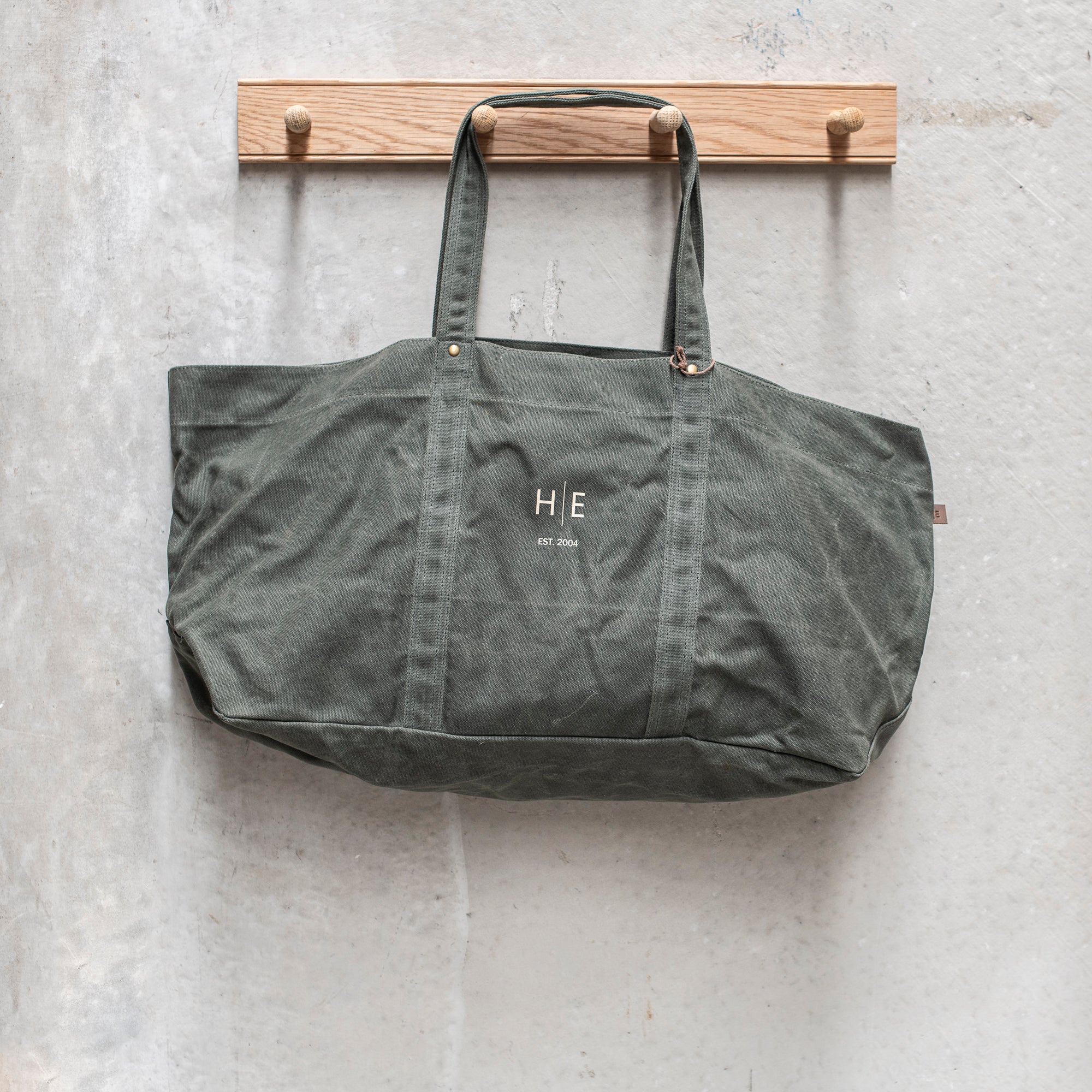 Waxed Canvas Carry All Bag - Pine Green