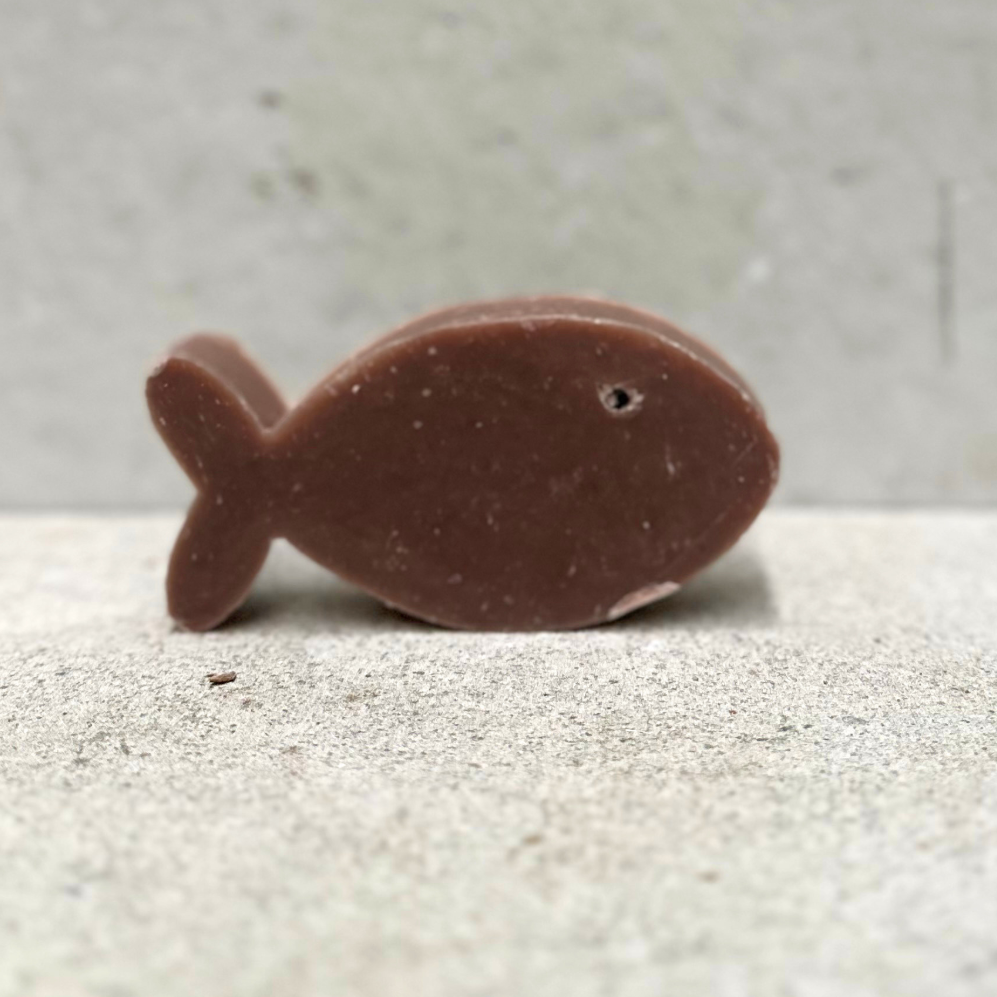 French fish-shaped natural soap by Mas du Roseau in decorative gift box.