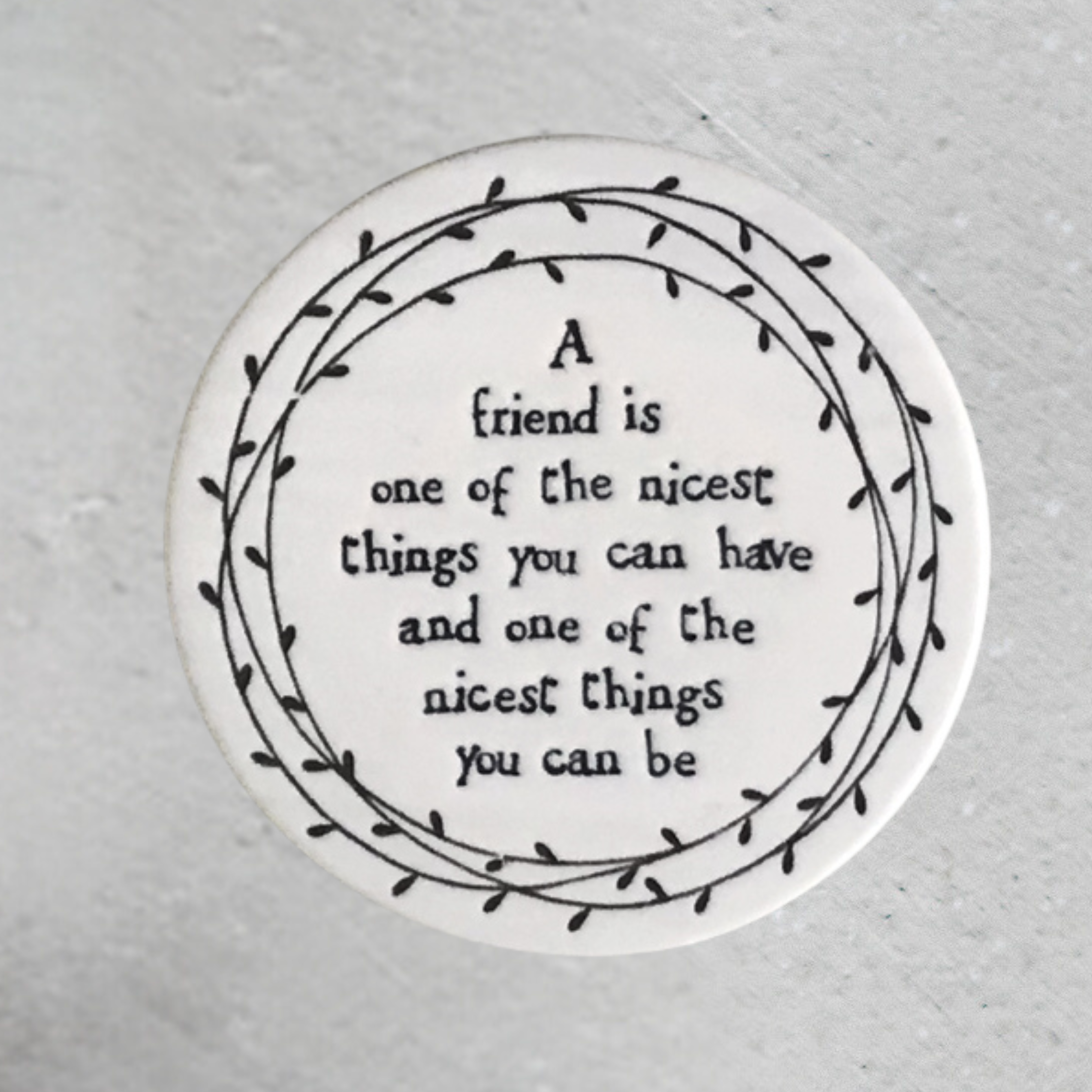 round porcelain coaster
