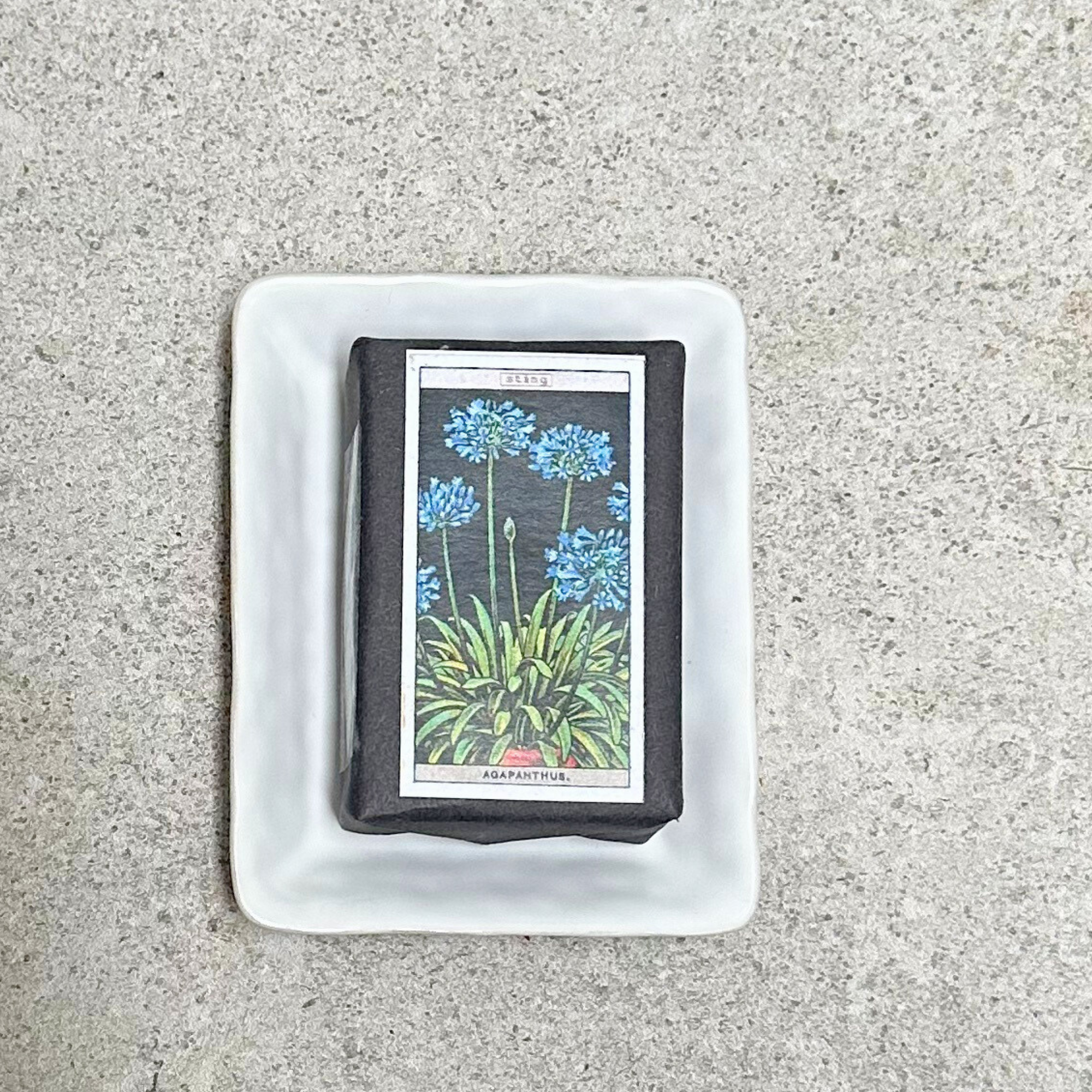 Heaven in Earth (HIE) delightful gardener's triple-milled olive soap, hand-packaged with charming images of various potted plants on the front and a planting description on the back. Made by Sting in the Tail, UK, this soap is gentle on the skin and perfect for gardeners, leaving hands soft and clean after a day in the soil