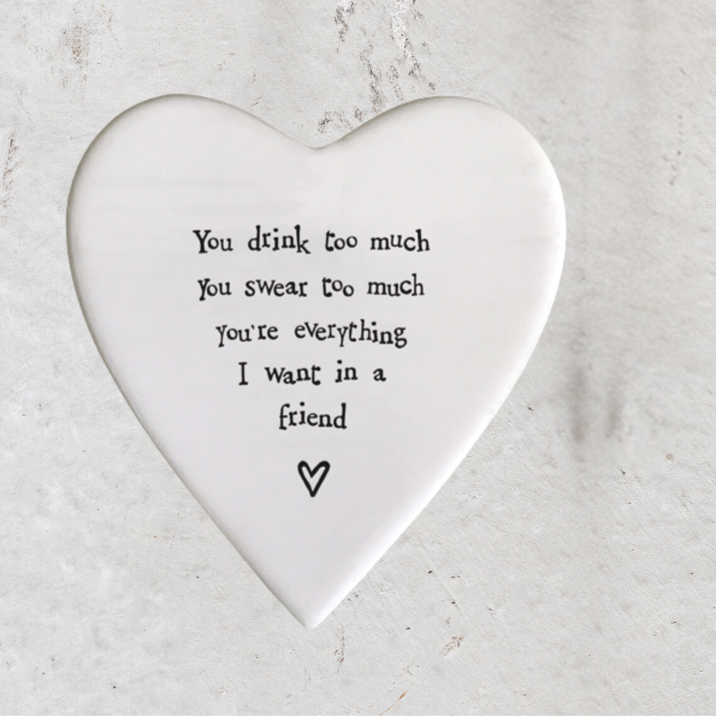 Porcelain Wobbly Heart Coaster