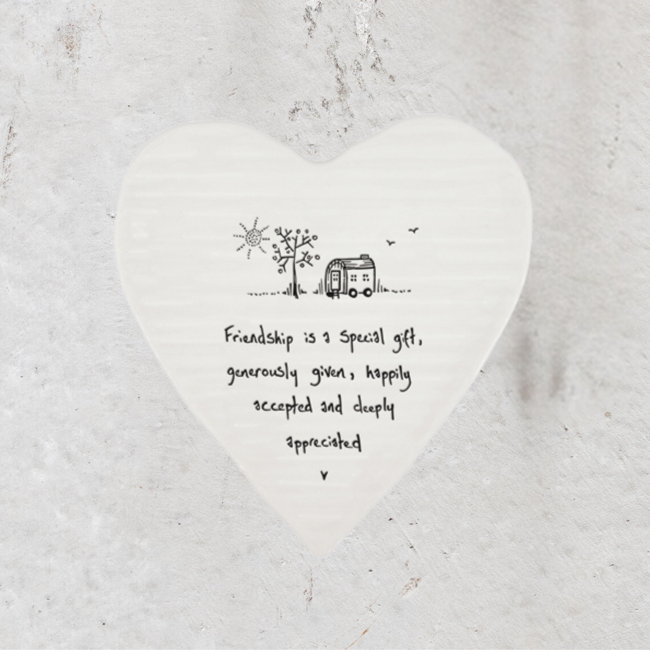 Porcelain Wobbly Heart Coaster