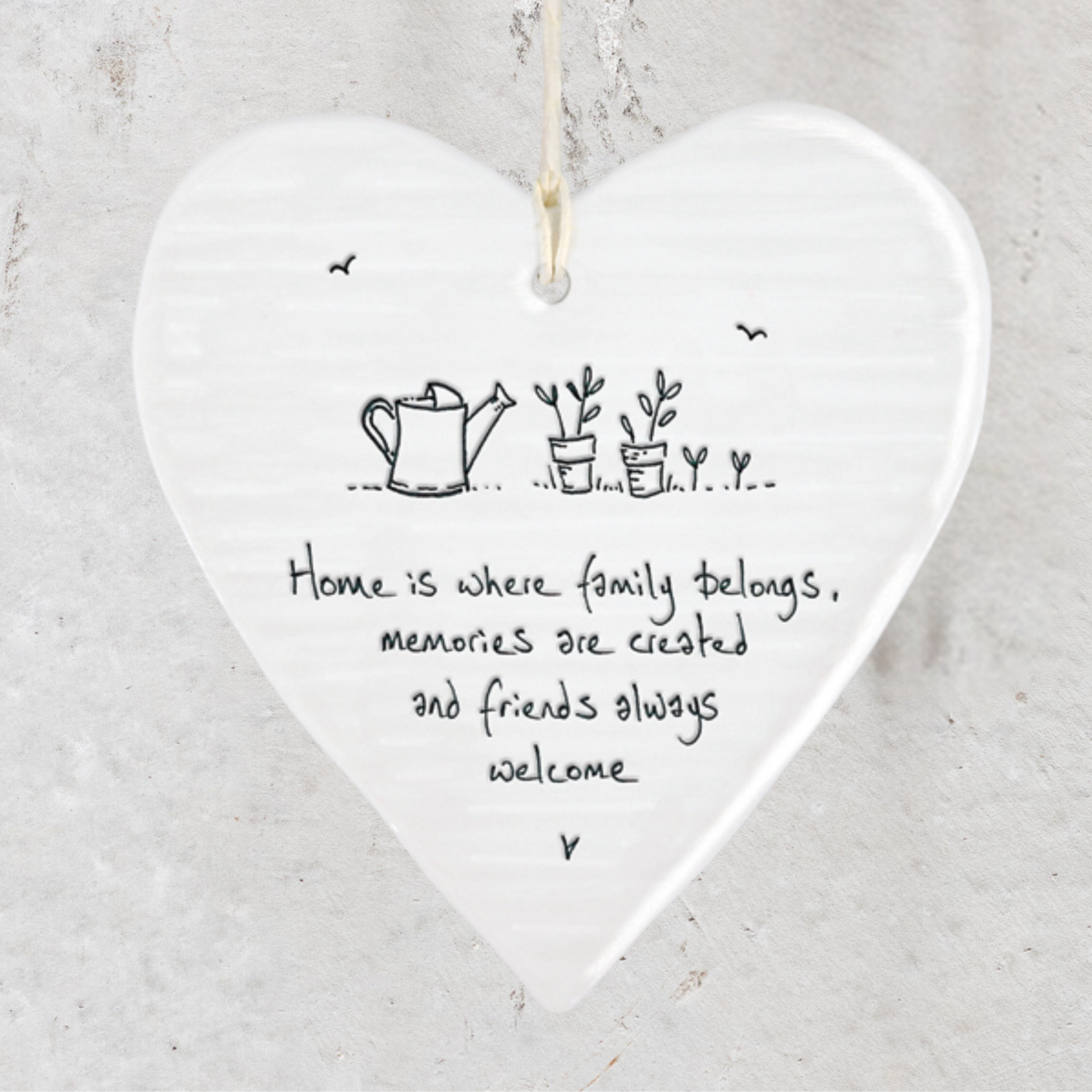 Porcelain Hanging Hearts