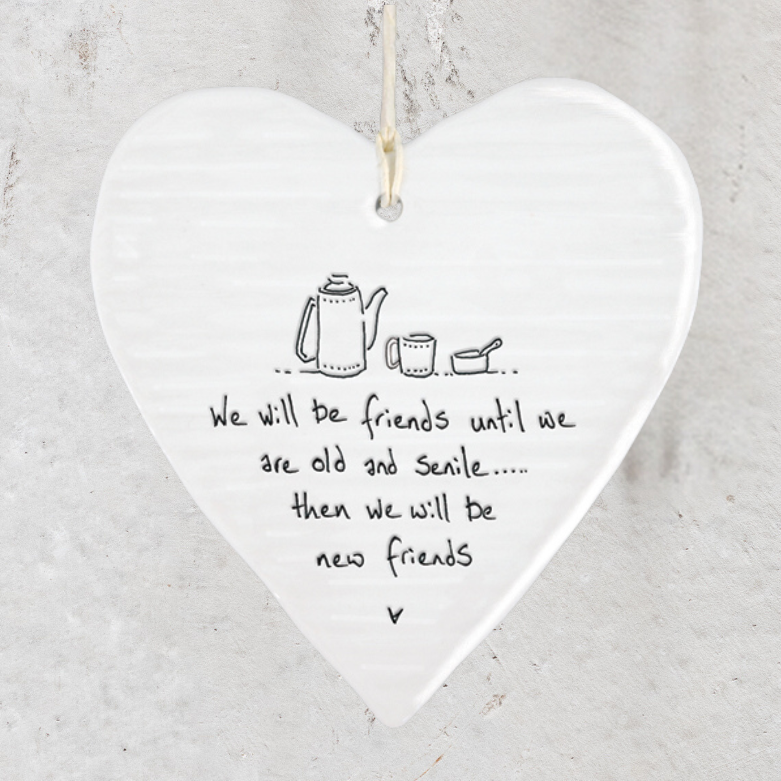 Porcelain Hanging Hearts