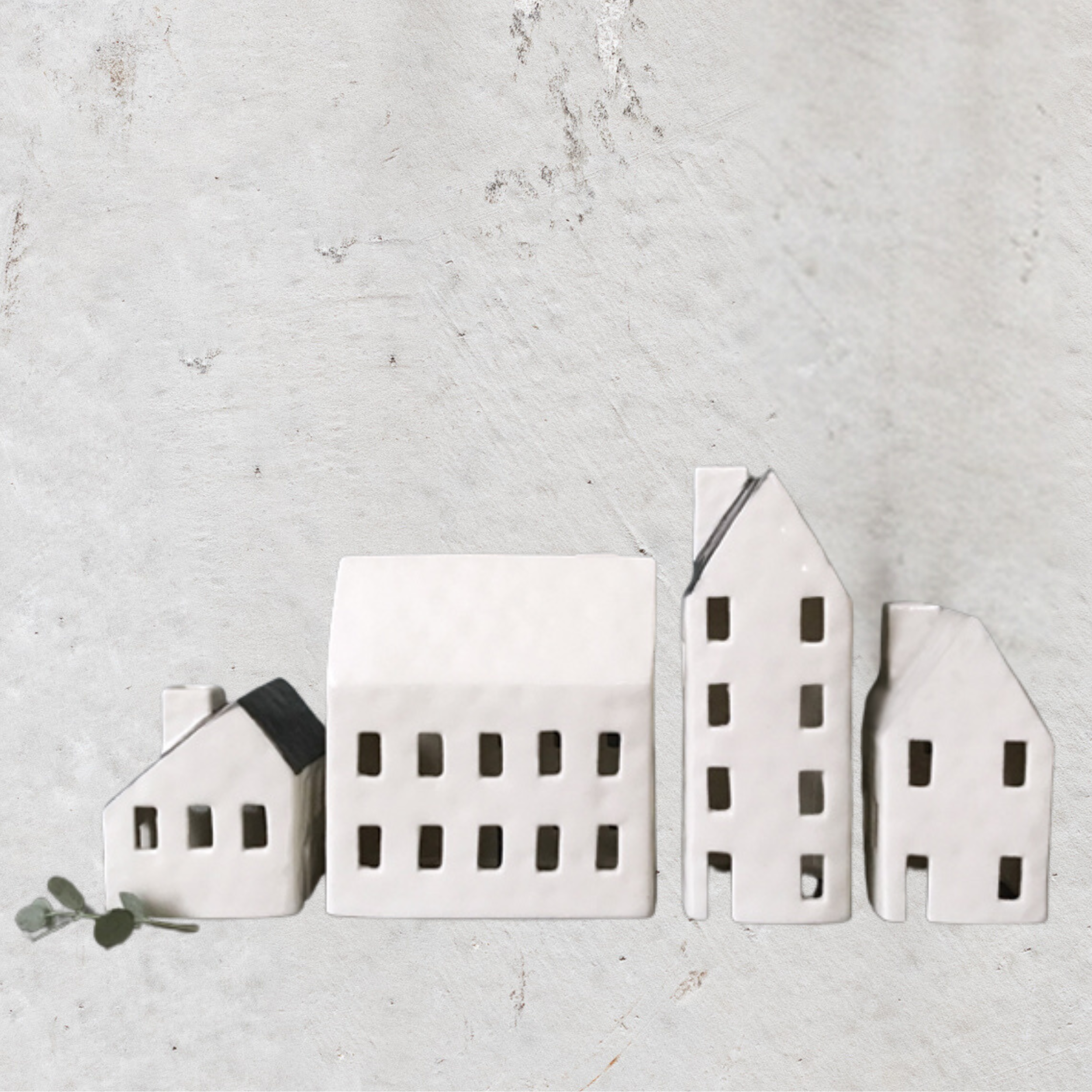 Porcelain Tea light Houses - Heaven in Earth