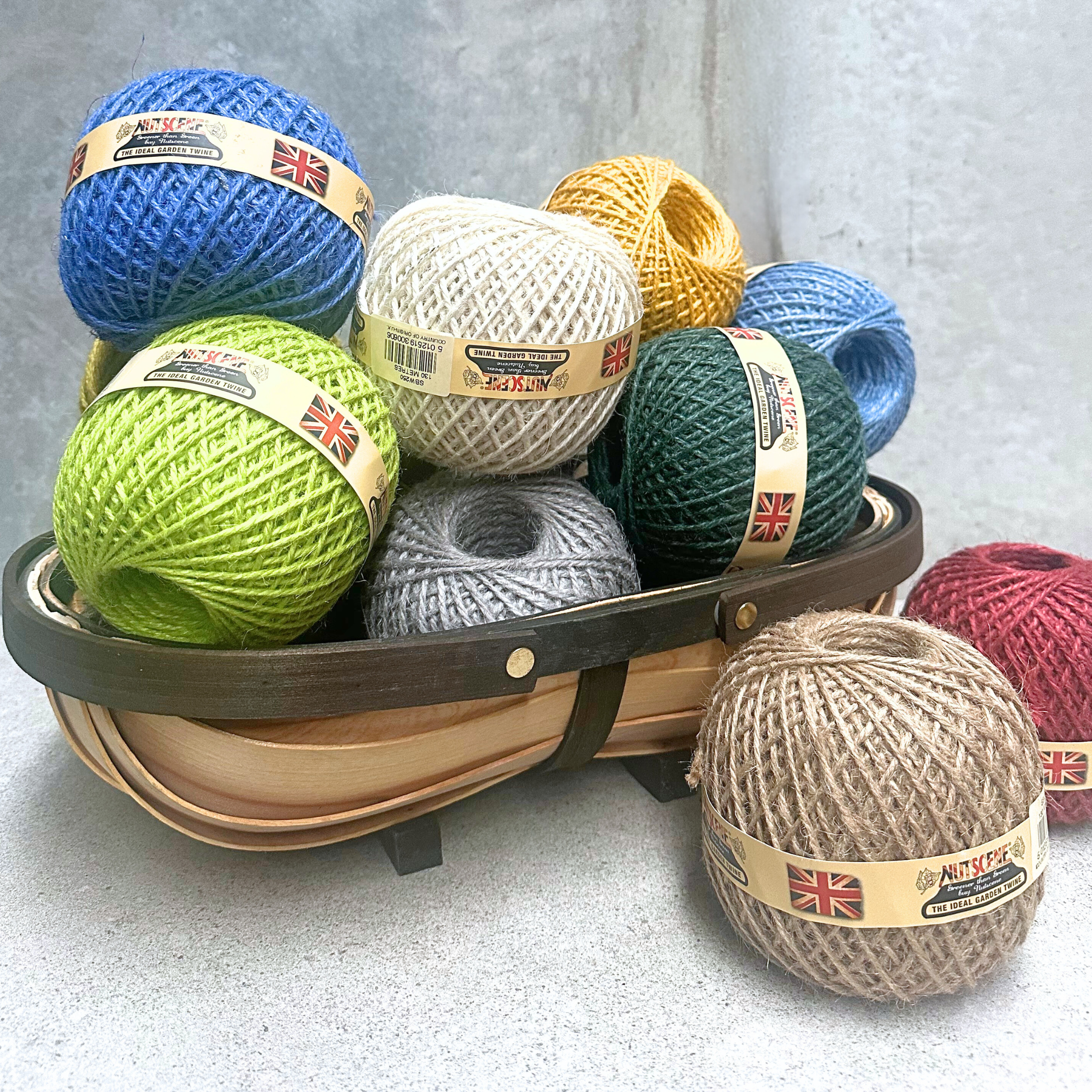 Heaven In Earth (HIE) Versatile and beautiful Scottish Nutscene twine balls! Available in a variety of vibrant colours, these balls are perfect for decorating or practical use in your home and garden.