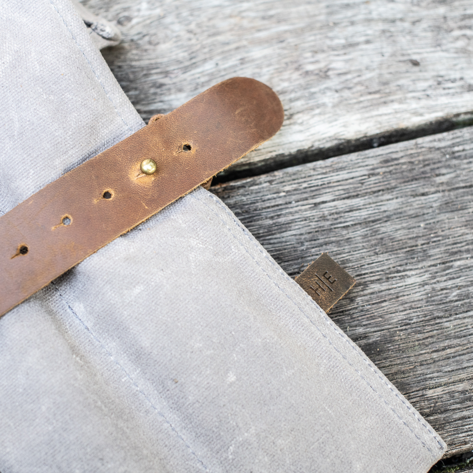 Waxed Canvas Utility Roll - Ash Grey