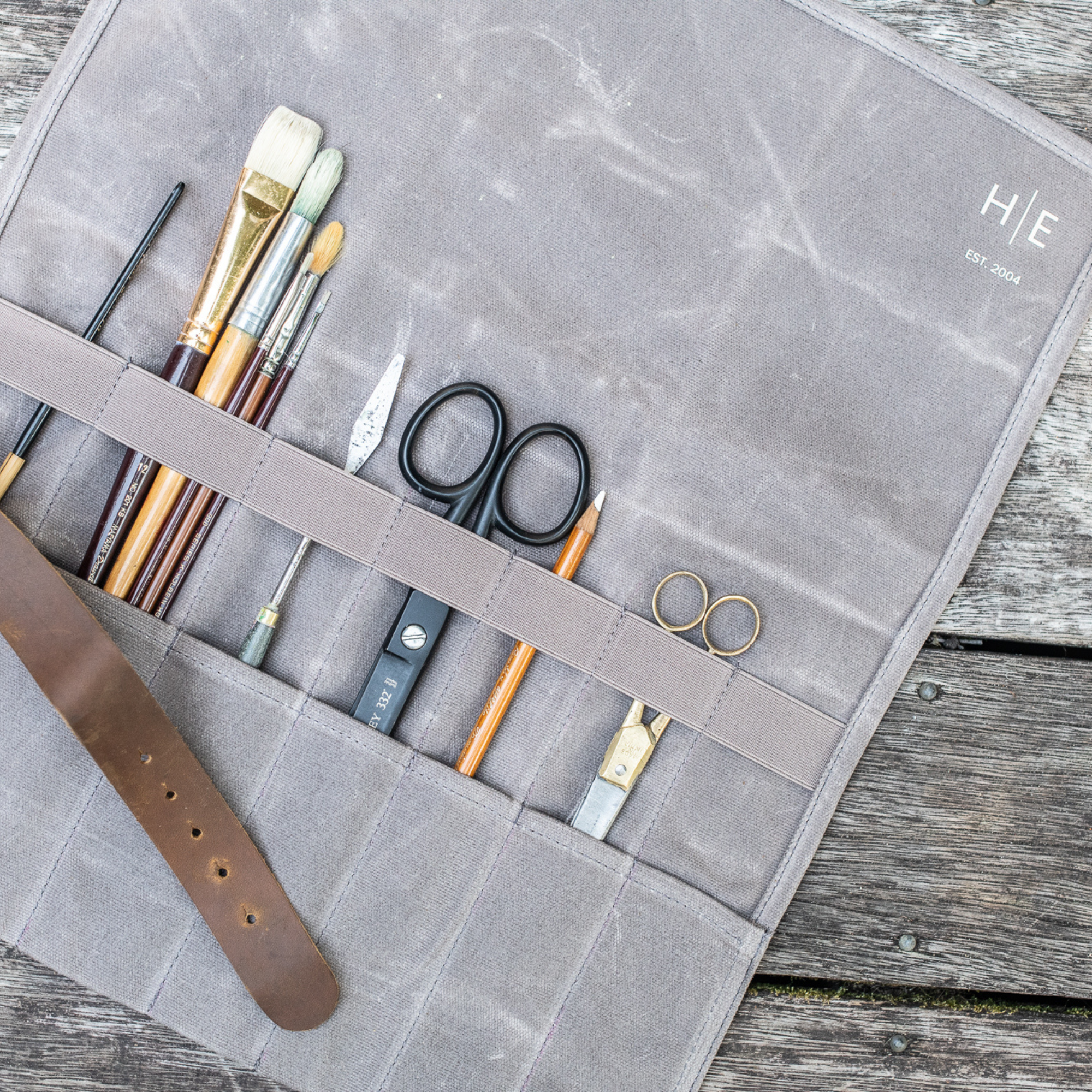 Waxed Canvas Utility Roll - Ash Grey