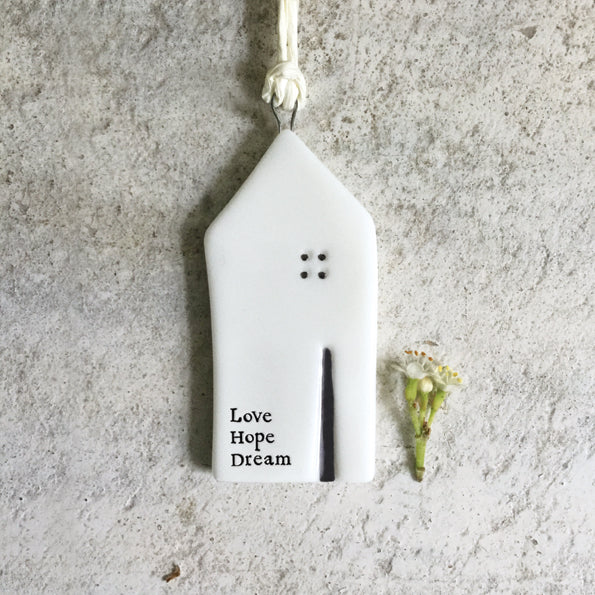 Porcelain hanging House with chimney