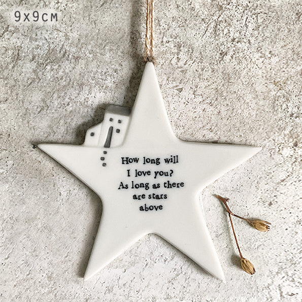 Porcelain Hanging Star with House