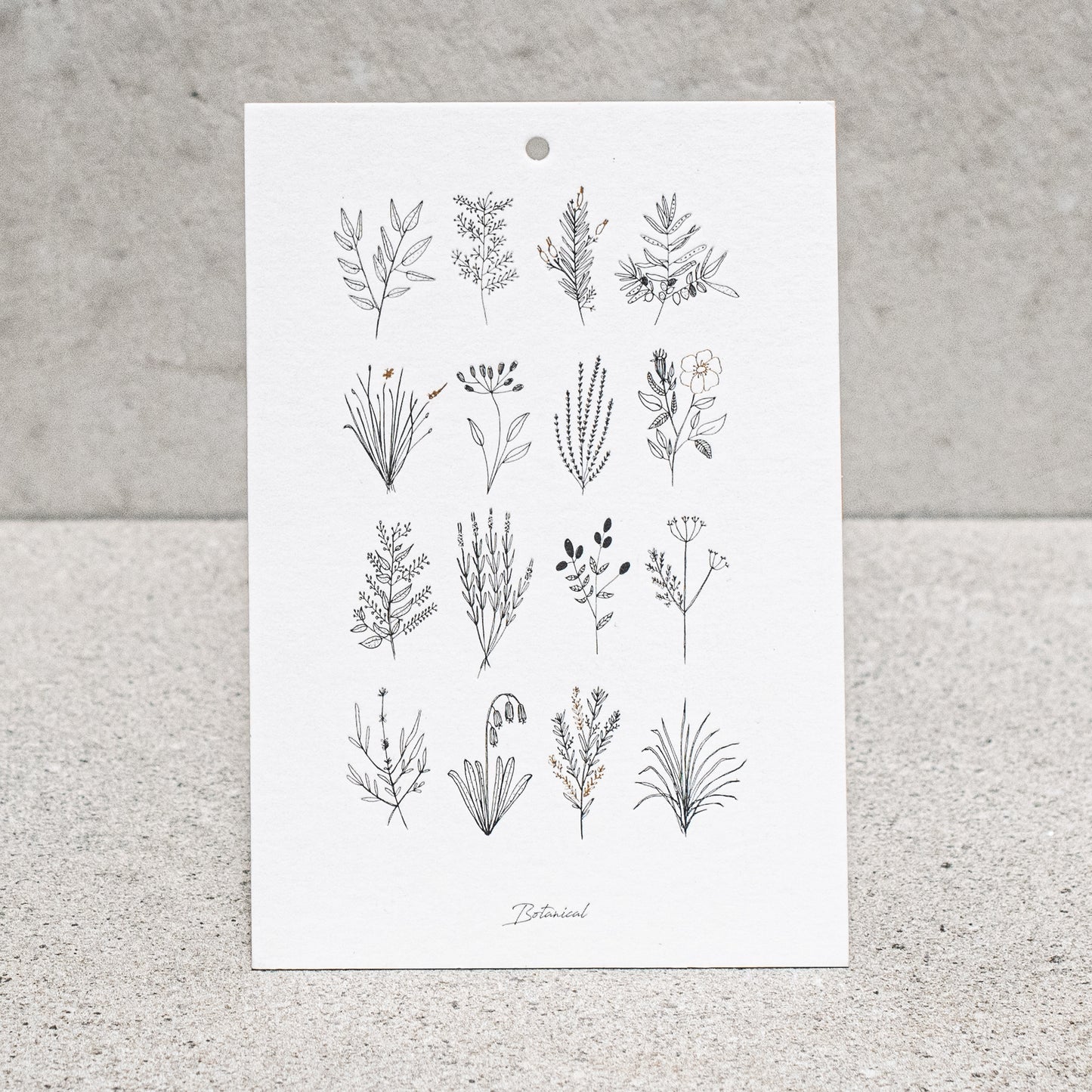 Letterpress card botanica