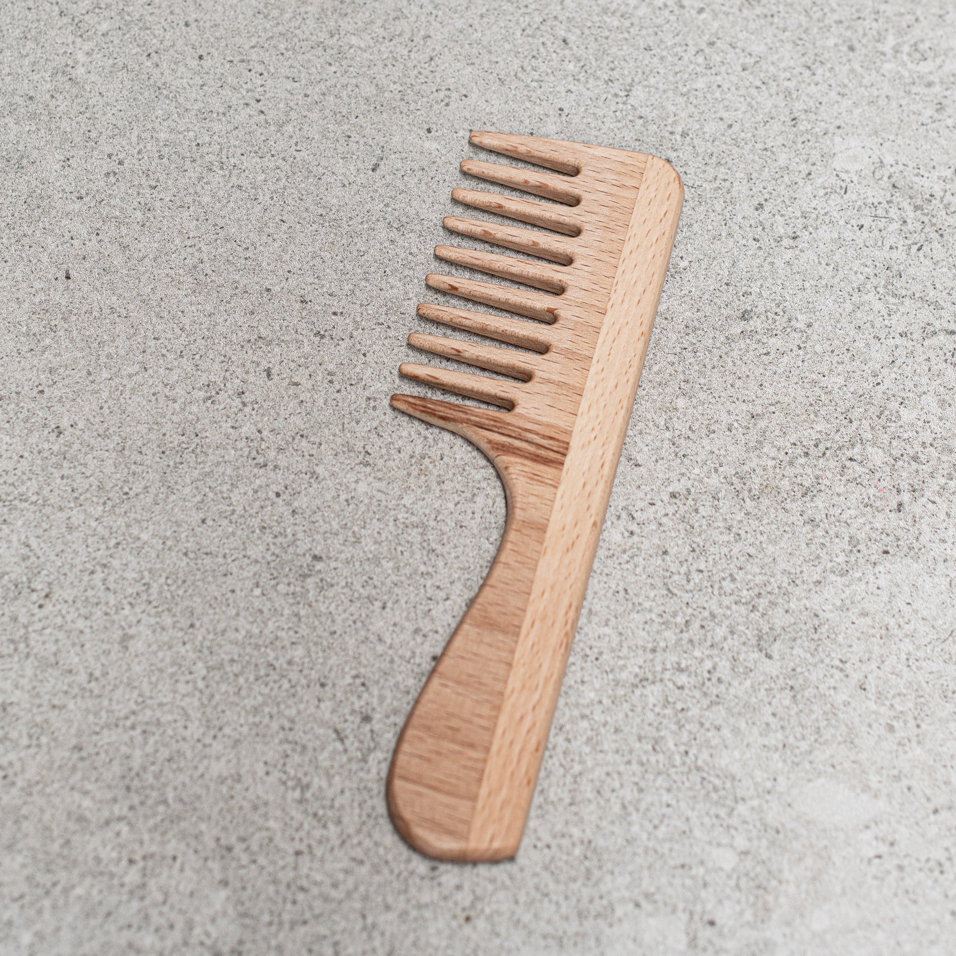 Wooden Comb with Grip Handle.