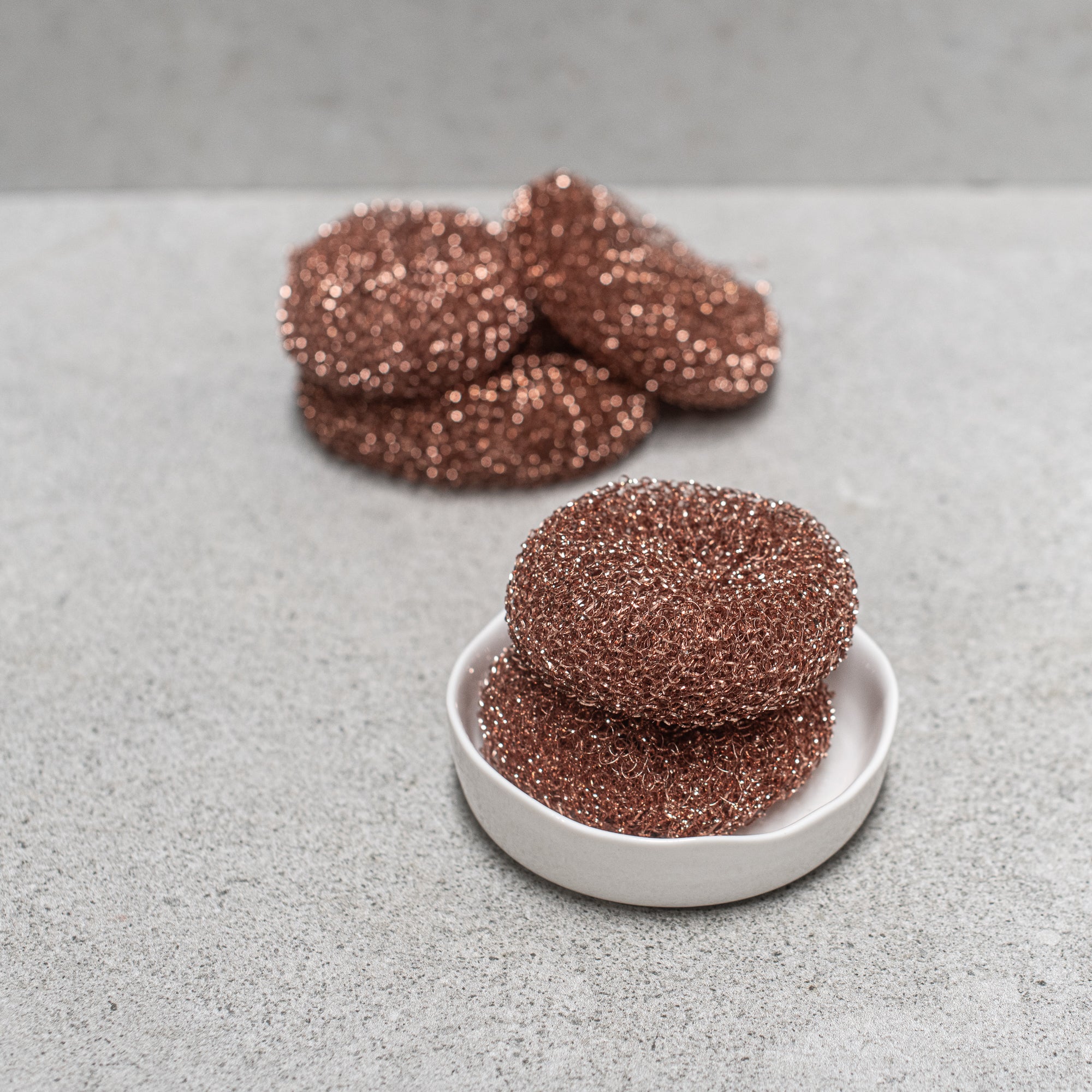 croll & Denecke Copper Kitchen Sponge Set of 2 by Heaven in Earth, featuring durable copper mesh sponges designed for tough cleaning tasks, perfect for scrubbing pots, pans, and kitchen surfaces without scratching