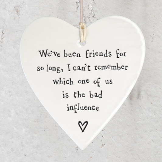 EI4211 porcelain round hanging heart weve been friends for so long