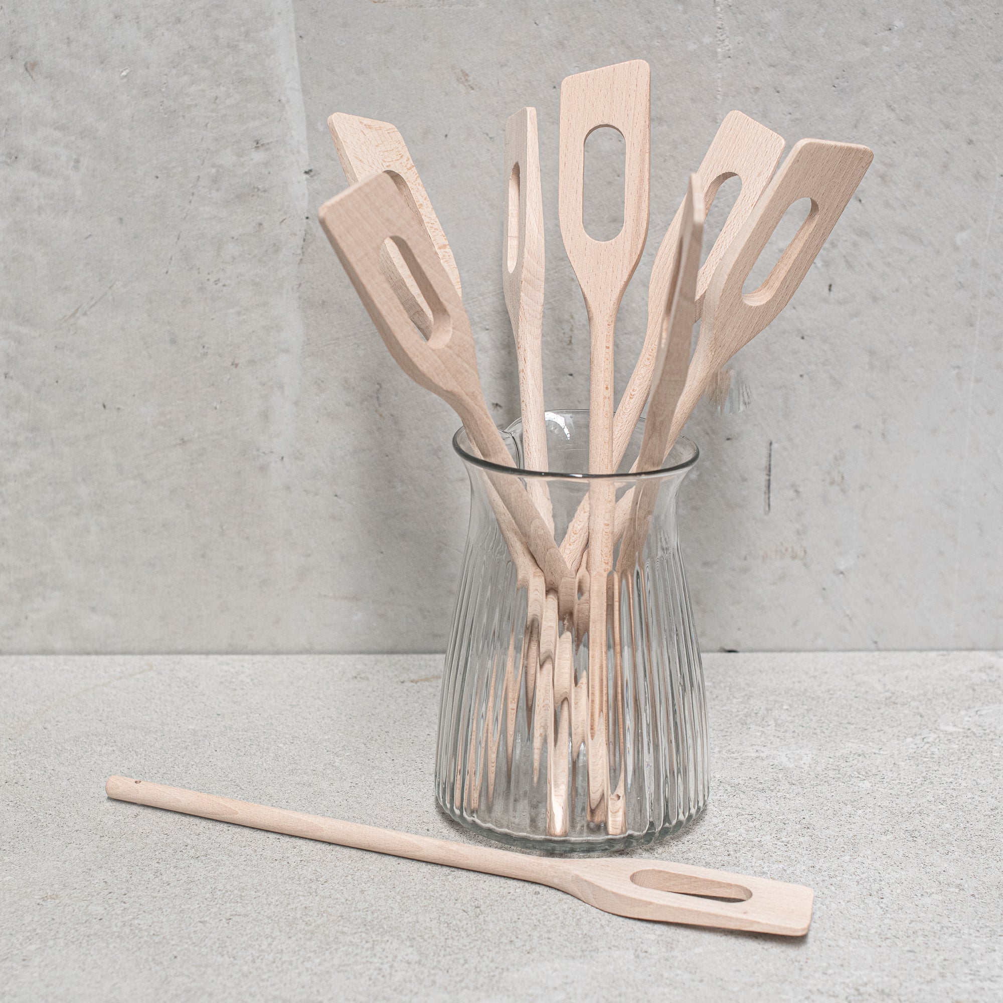 Heaven in Earth German-made wooden spatula stirrer, crafted from high-quality, durable wood with a smooth finish. Ideal for stirring, mixing, and scraping in the kitchen, this eco-friendly tool offers a sleek, functional design that's gentle on cookware and perfect for everyday use