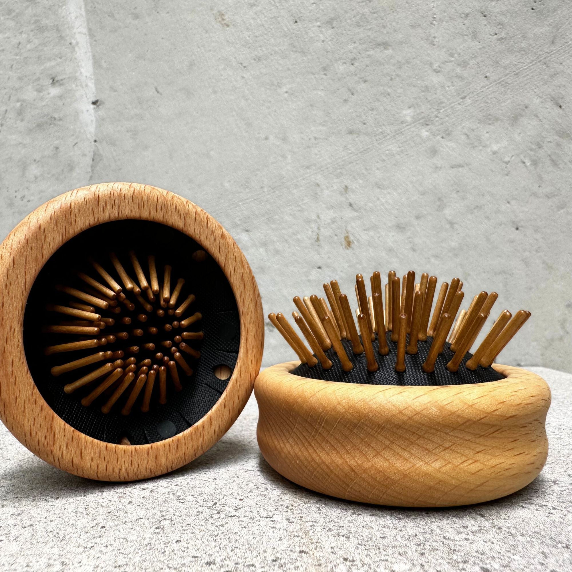 Handmade Kellerbursten wooden compact travel-sized hairbrush with a smooth, ergonomic design, perfect for easy use on the go - heaven in earth (HIE)