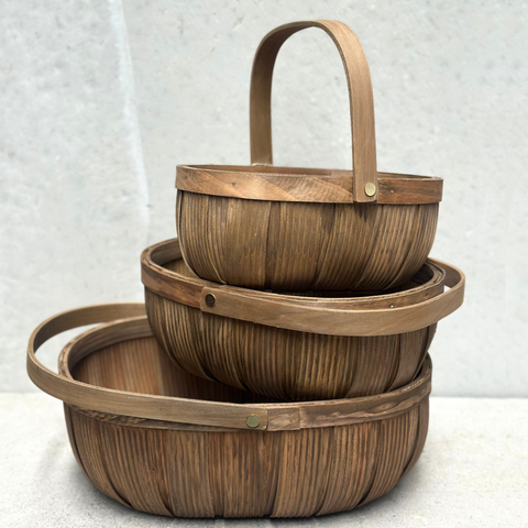 Bushel Basket Set of 3 | Natural Woven Storage Baskets – Heaven in