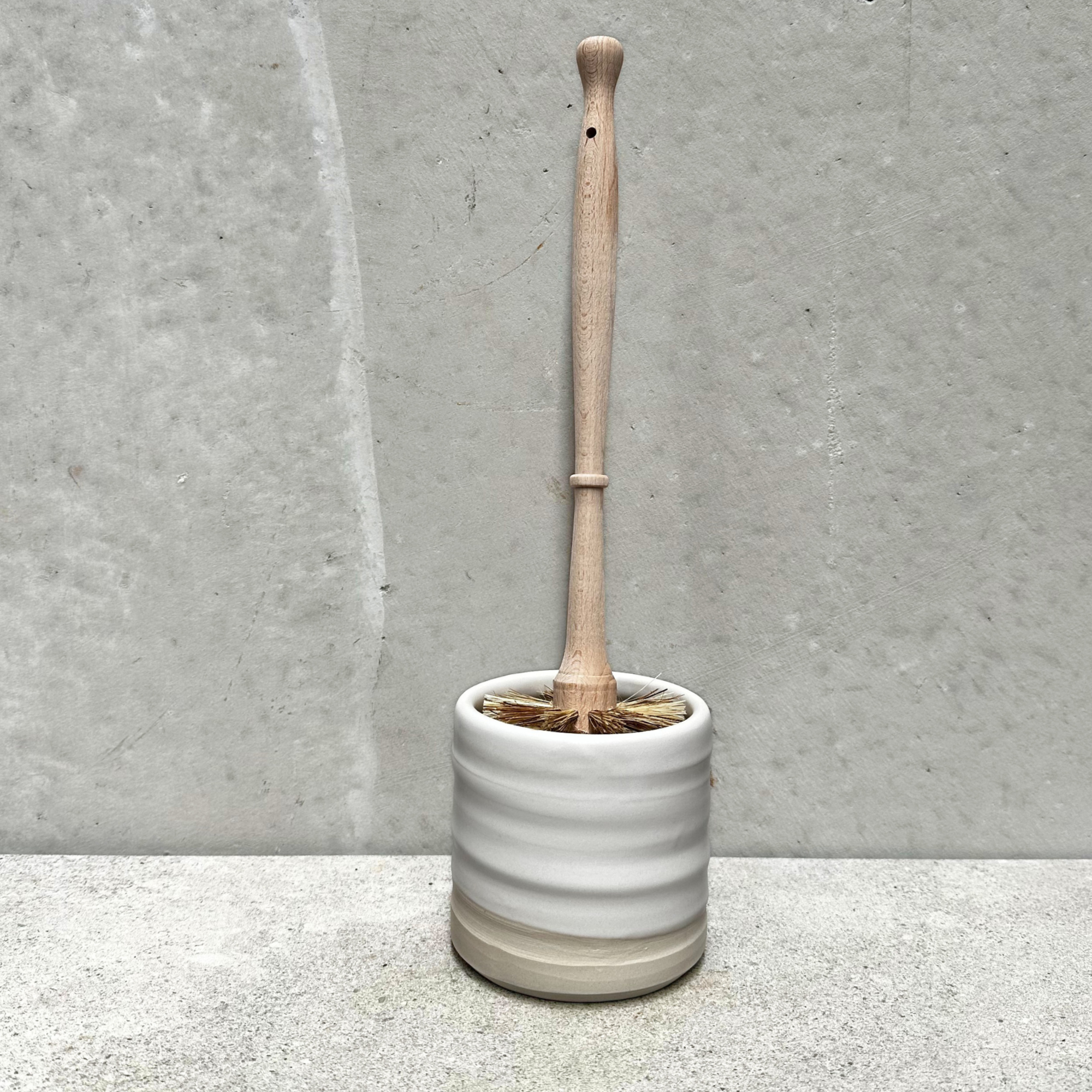 Ceramic toilet brush holder minimal bathroom accessory