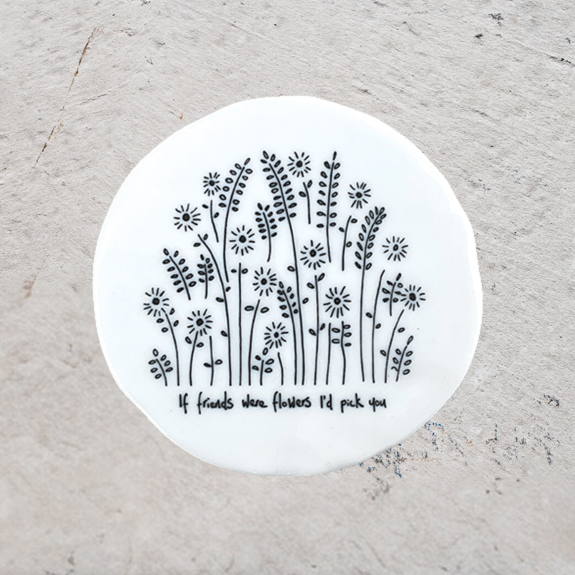 round porcelain coaster