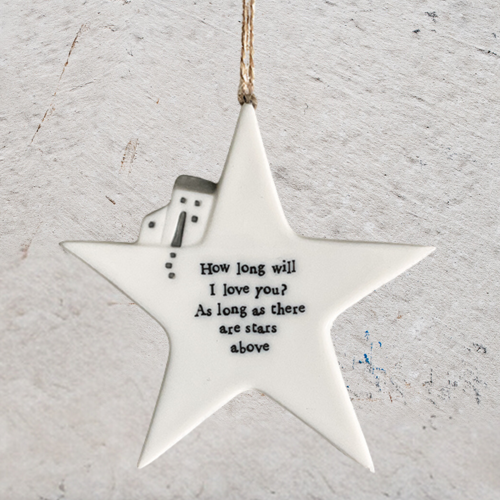 Porcelain Hanging Star - House