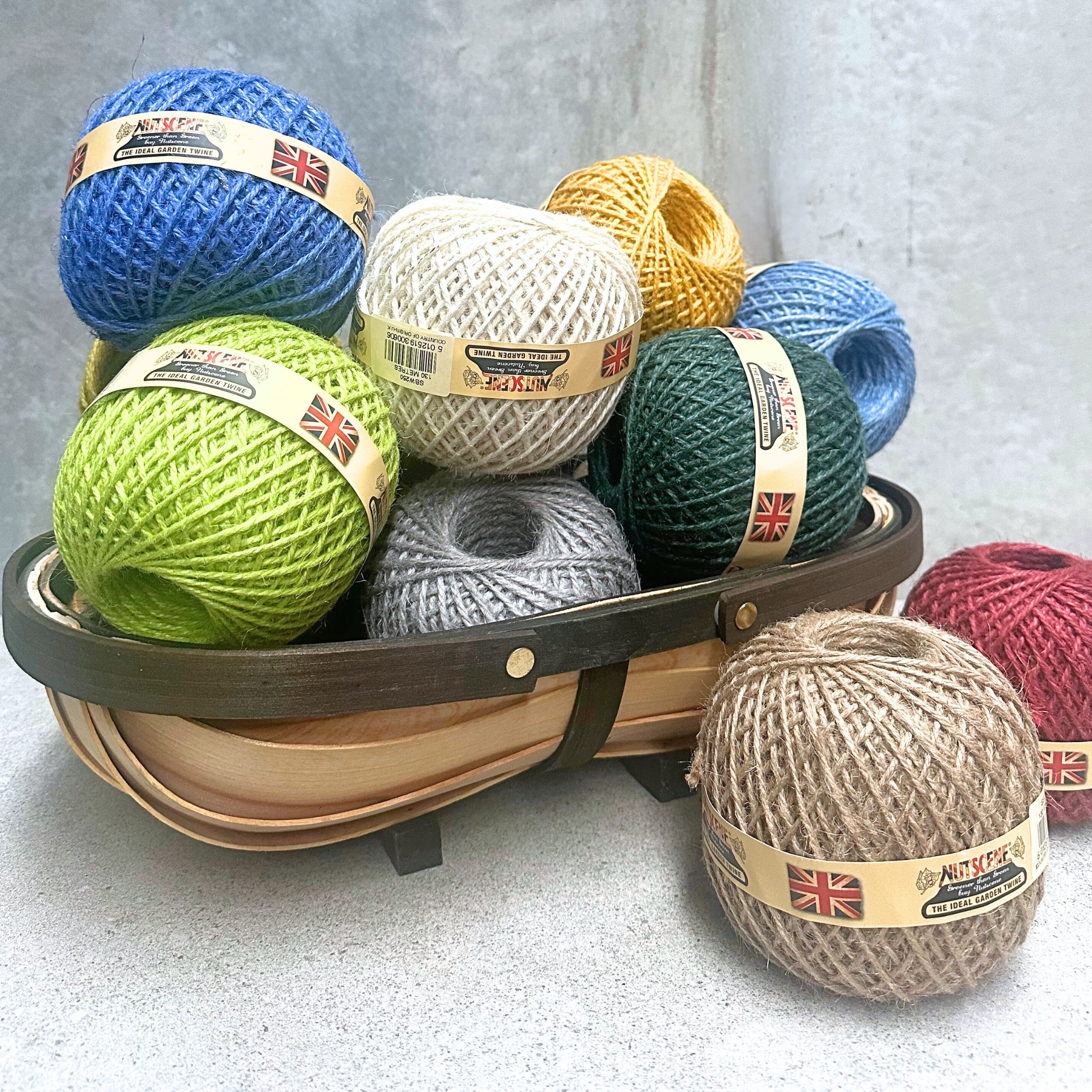 Heaven In Earth (HIE) Versatile and beautiful Scottish Nutscene twine balls! Available in a variety of vibrant colours, these balls are perfect for decorating or practical use in your home and garden. 